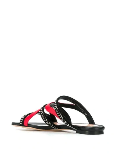 Shop Alexander Mcqueen Suede And Nappa Leather Cage Sandals In Black