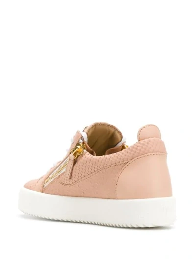 Shop Giuseppe Zanotti Side Zip Detail Sneakers - Pink