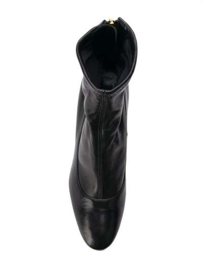 Shop Sergio Rossi Metallic Heel Ankle Boots In Black