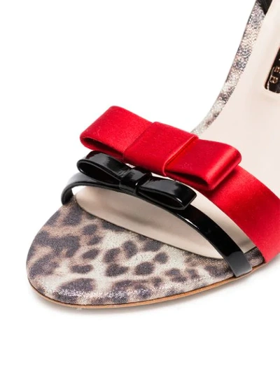 Shop Sophia Webster Andie 100 Leopard Heel Leather Sandals In Leopard/red