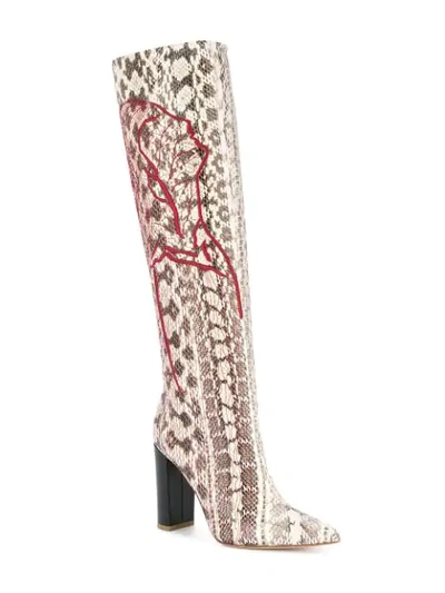 Shop Malone Souliers Harper Embroidered Boots In Multicolour