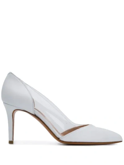 Shop Albano Clear Panel Pumps In White