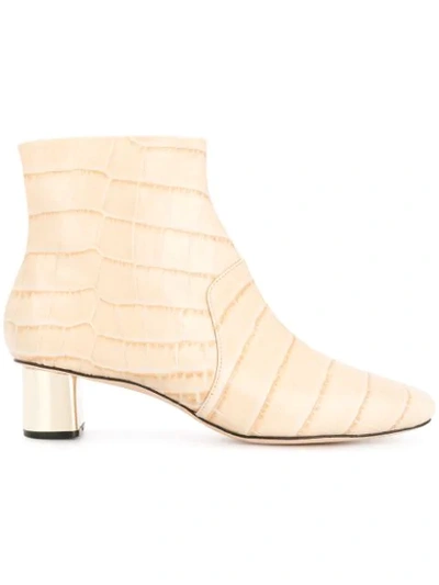 Shop Nanushka Embossed Style Boots In Neutrals