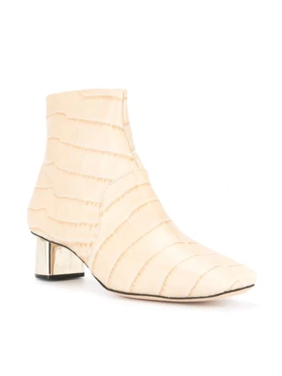 Shop Nanushka Embossed Style Boots In Neutrals