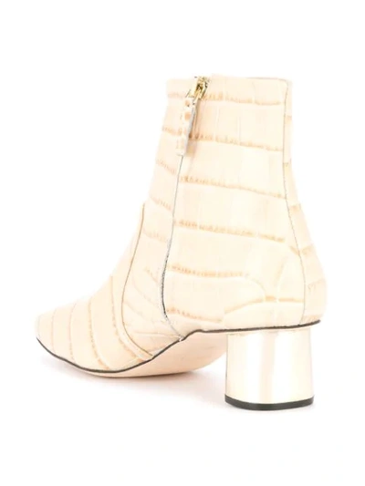 Shop Nanushka Embossed Style Boots In Neutrals
