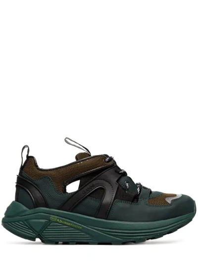 Shop Ganni Tech Chunky Low-top Sneakers In Green