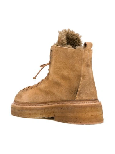 Shop Marsèll Shearling Lined Boots In Brown