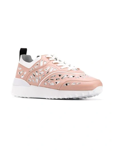 Shop Tod's Leather Low-top Sneakers In Pink