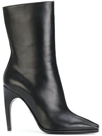 Shop Versace Heeled Ankle Boots In Black