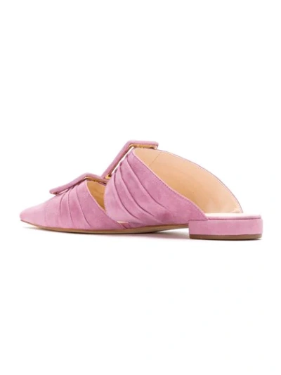 Shop Framed Leather Mules In Pink