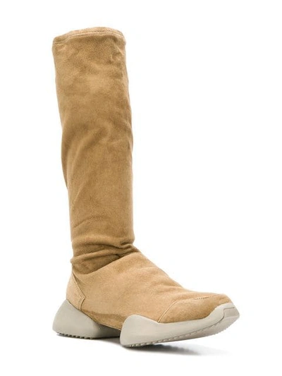 Shop Adidas Originals Platform Knee-length Boots In Neutrals