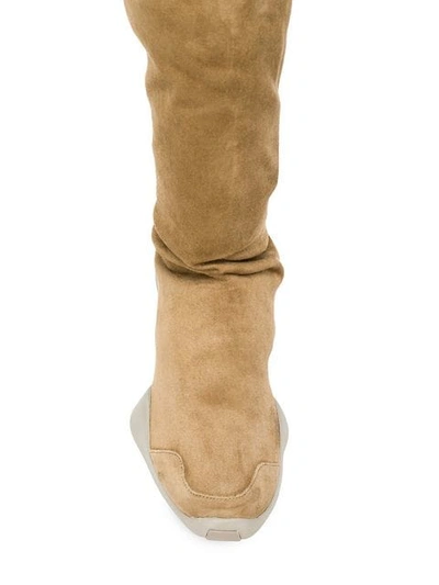 Shop Adidas Originals Platform Knee-length Boots In Neutrals