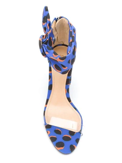 Shop Schutz Spotted Mid-heel Sandals In Blue