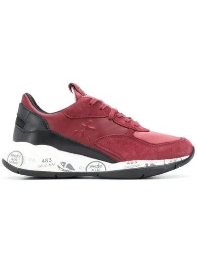 Shop White Premiata Printed Logo Sneakers - Red