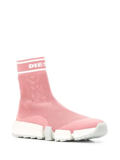 Shop Diesel Sock Sneakers In Pink