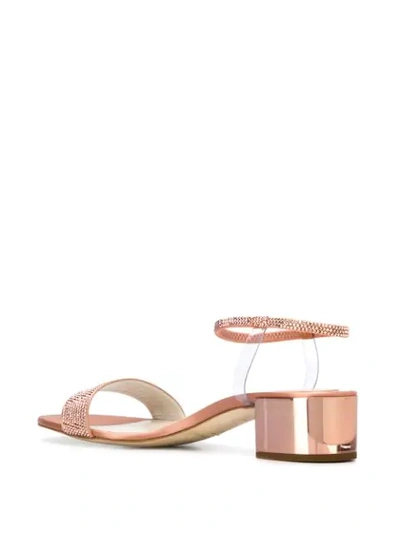 Shop René Caovilla Open Toe Sandals In Pink