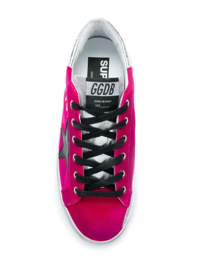 Shop Golden Goose Super-star Velvet Sneakers In Pink