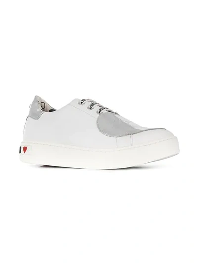 Shop Love Moschino Logo Lace-up Sneakers In 10a White