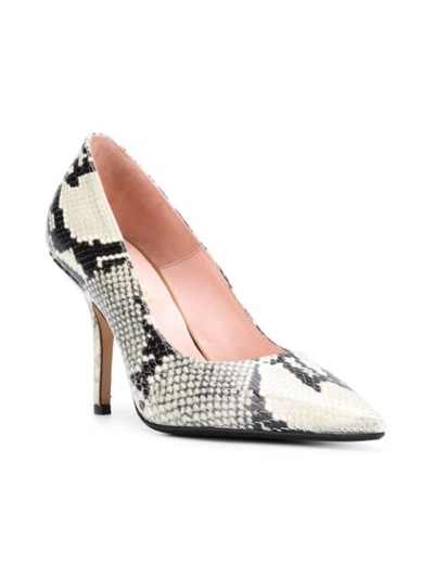 Shop Anna F . Snakeskin Effect Pumps - Neutrals