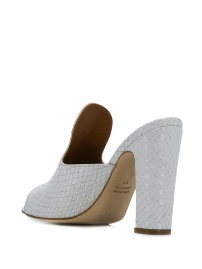 Shop Paris Texas High-heeled Mules With Embossed Effect In White