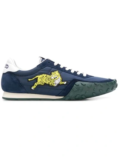 Shop Kenzo Tiger Patch Sneakers - Blue