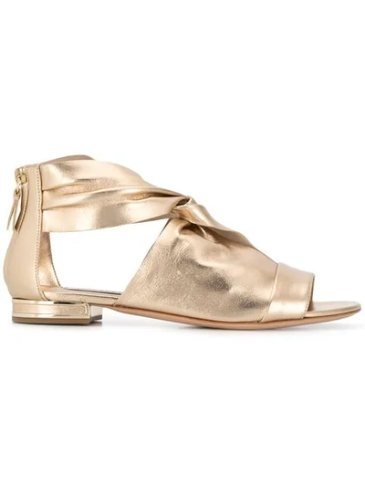 Shop Casadei Sade Sandals In Gold