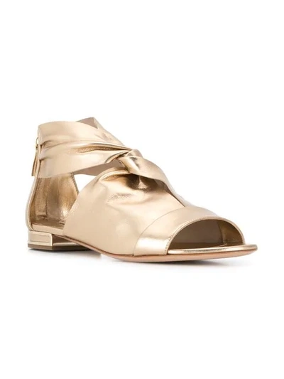 Shop Casadei Sade Sandals In Gold