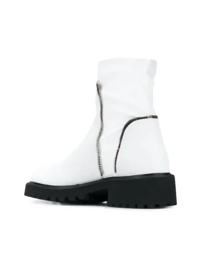 Shop Giuseppe Zanotti Zip Detail Ankle Boots In White