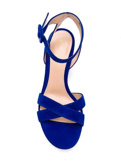 Shop Gianvito Rossi Frida Block-heel Sandals In Blue