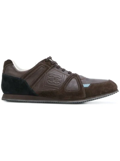 Pre-owned Chanel 2000 Lace-up Sneakers In Brown