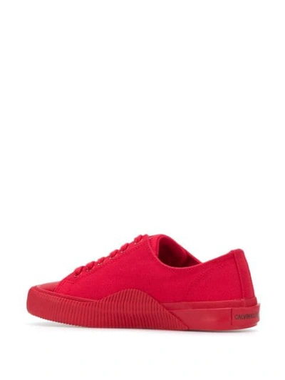 Shop Calvin Klein Jeans Est.1978 Low-top Canvas Sneakers In Red