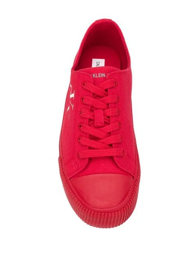 Shop Calvin Klein Jeans Est.1978 Low-top Canvas Sneakers In Red