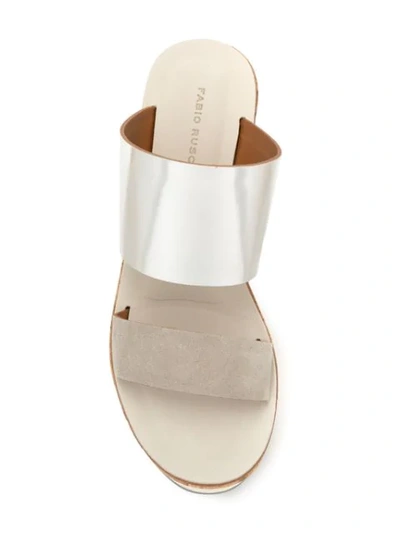 Shop Fabio Rusconi Wedge Mule Sandals In White