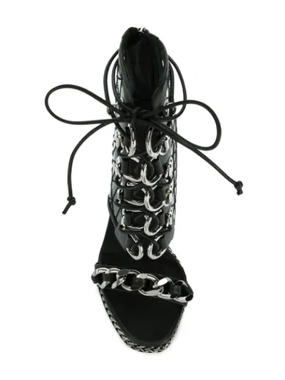 Shop Balmain Diane Transparent Heel Sandals In Black