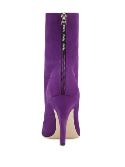 Shop Fendi Ffreedom Ankle Boots In Purple