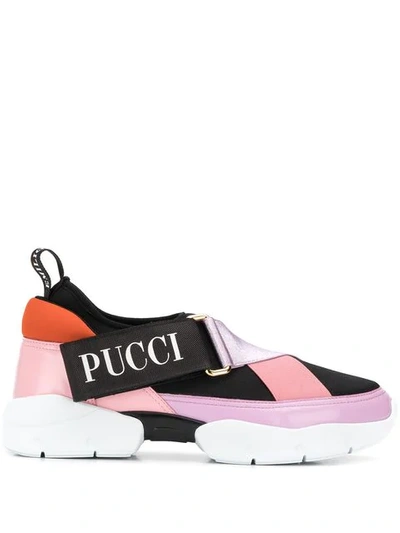 Shop Emilio Pucci City Cross Neoprene Sneakers In Black