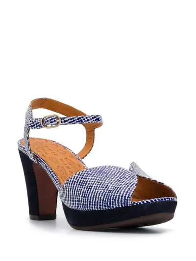 Shop Chie Mihara Chunky Patterned Sandals In Blue
