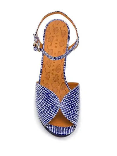 Shop Chie Mihara Chunky Patterned Sandals In Blue