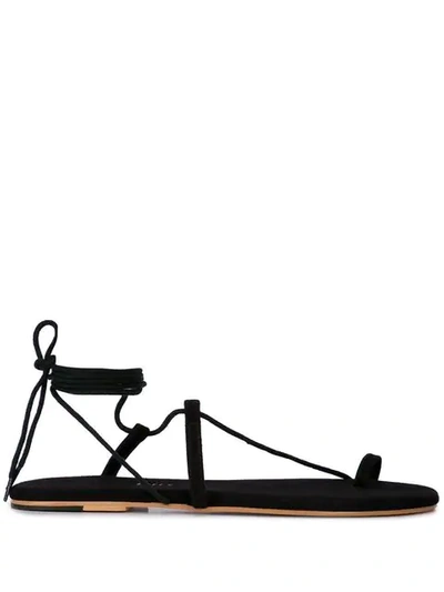TKEES WRAP TIE ANKLE SANDALS - 黑色