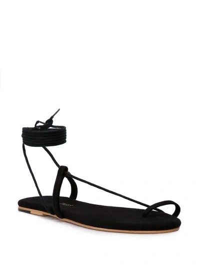 TKEES WRAP TIE ANKLE SANDALS - 黑色