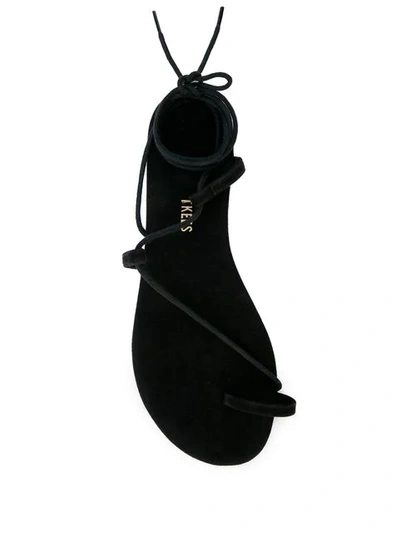 TKEES WRAP TIE ANKLE SANDALS - 黑色