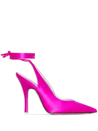 Shop Attico Wrap-around 110mm Slingback Pumps In Pink
