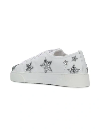 Shop Miu Miu Sneakers Mit Glitter-sternen In White