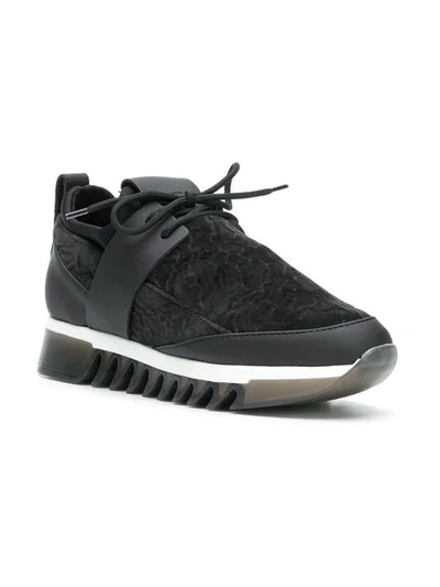 Shop Alexander Smith Velvet Platform Sneakers In Black