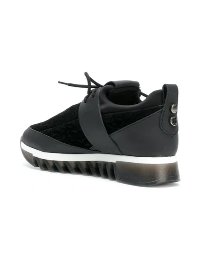 Shop Alexander Smith Velvet Platform Sneakers In Black