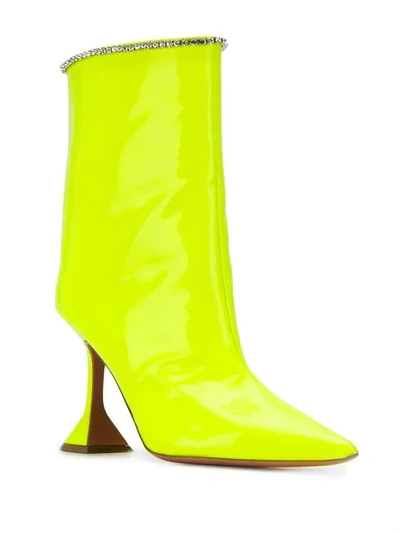 Shop Amina Muaddi Mia Boots In Yellow