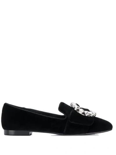 Shop Dolce & Gabbana Buckle Detail Loafers In Black