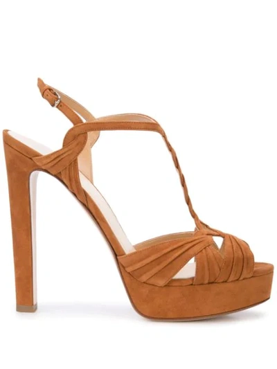 Shop Francesco Russo Slingback Pumps - Brown