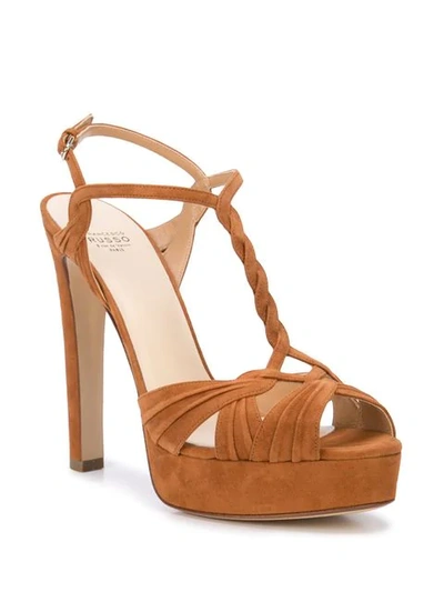 Shop Francesco Russo Slingback Pumps - Brown