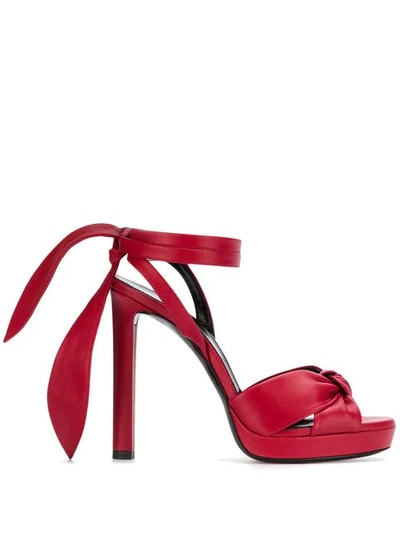 Shop Saint Laurent Hall Sandals In Red